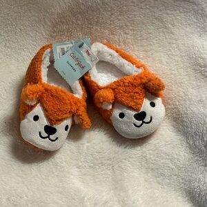 Cat & Jack Orange Animal Face Kids Slippers